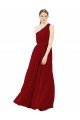 Cheapest Draped One Shoulder Long Floor Length Chiffon Bridesmaid Dress UK