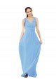Cheapest Long V-Neckline Chiffon Bridesmaid Dress with Twisted Waist UK