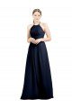 Cheapest Halter High Neck Long Chiffon Bridesmaid Dress with Open Back UK