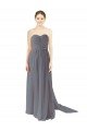 Cheapest Long Chiffon Bridesmaid Dress with Sweetheart Neckline and Flowing Back UK