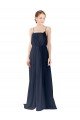 Cheapest Spaghetti Straps Open Back Long Chiffon Bridesmaid Dress UK