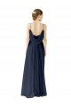 Cheapest Spaghetti Straps Open Back Long Chiffon Bridesmaid Dress UK