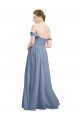 Cheapest Long Floor Length Chiffon Bridesmaid Dress with Fluttering Off the Shoulder Straps UK