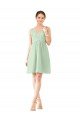 Cheapest v-Neckline Short Knee Length Chiffon Cocktail Bridesmaid Dress UK