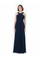Cheapest Long Chiffon Bridesmaid Dress V-Neck Top UK