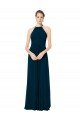 Cheapest Spaghetti Strap Long Chiffon Halter A-Line Bridesmaid Dress UK