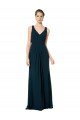 Cheapest Long Chiffon V-Neck Sleeveless Bridesmaid Dress with Large Keyhole Back UK