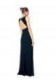 Cheapest Long Chiffon V-Neck Sleeveless Bridesmaid Dress with Large Keyhole Back UK