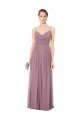 Cheapest V-Neck Spaghetti Strap Open Back Long Chiffon Bridesmaid Dress UK