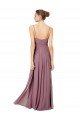 Cheapest V-Neck Spaghetti Strap Open Back Long Chiffon Bridesmaid Dress UK
