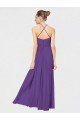 Cheapest Long Chiffon Spaghetti Strap Halter Bridesmaid Dress UK