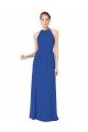 Cheapest Long Chiffon High-Neck Sleeveless Bridesmaid Dress UK