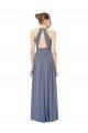 Cheapest Long Chiffon High-Neck Sleeveless Bridesmaid Dress UK