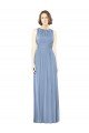 Cheapest Open Keyhole Back Bateau Neck Chiffon Bridesmaid Dress UK