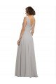 Cheapest Twist Shouder Full Chiffon Bridesmaids Dress with V-Neckline and V-Back UK