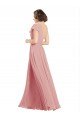 Cheapest Chiffon Bridesmaids Dress with One Shoulder Flounced Sleeve UK