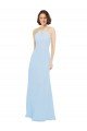 Cheapest Floor Length Chiffon Bridesmaids Dress with Front Keyhole Neckline UK