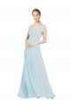 Cheapest Chiffon Bridsmaids Dress with V-Neckline and Tie V Back UK