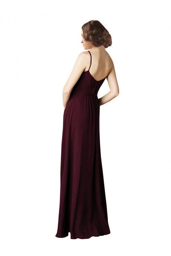 Cheapest V-Neck Chiffon Bridesmaid Dress with Twist Front Bodice UK