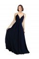 Cheapest Simple Chiffon Bridesmaid Dress with Deep V-Neckline UK