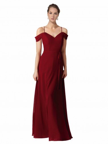 Cheapest Chiffon with Beaded Embroidery Bridesmaid Dress UK