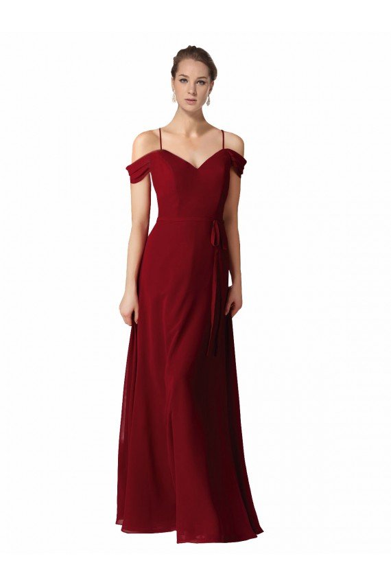 Cheapest Chiffon with Beaded Embroidery Bridesmaid Dress UK