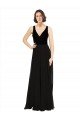 Cheapest Stretch Velvet and Chiffon Bridesmaids Dress with V-Neckline UK