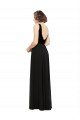 Cheapest Stretch Velvet and Chiffon Bridesmaids Dress with V-Neckline UK