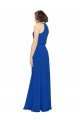 Cheapest Long Jewel Neckline Chiffon Bridesmaids Dress wit Chiffon Tie Sash UK