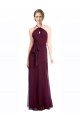 Cheapest Full Length Chiffon Bridesmaid Dress with Halter Top UK
