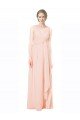 Cheapest Full Length Chiffon Bridesmaid Dress with V-Front and Back UK
