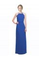 Cheapest Long Chiffon Spaghetti Strap Bridesmaid Dress with Blouson Top UK