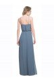 Cheapest Long Chiffon Spaghetti Strap Bridesmaid Dress with Blouson Top UK