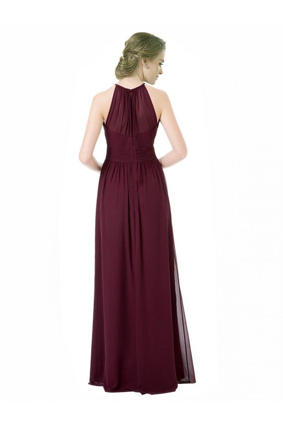Cheapest Full Length Chiffon Sweetheart Bridesmaid Dress with An Illlusion Overlay UK