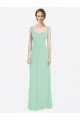 Cheapest Long Chiffon Bridesmaid Dress with a Sweetheart Neckline and Pleated Shoulder Straps UK