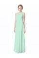Cheapest One Shoulder Chiffon Bridesmaid Dress with Asymmetrical Ruched Bodice UK