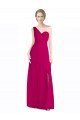 Cheapest Full Length Chiffon Bridesmaid Dress with One Wide Shoulder Strap UK