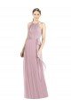Cheapest Shirred Halter Neck Long Chiffon Bridesmaid Dress UK