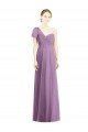 Cheapest Flutter Sleeves One Shoulder Long Chiffon Bridesmaid Dress UK
