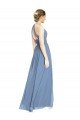 Cheapest Open Back Long Chiffon Halter Bridesmaid Dress UK