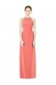 Cheapest Open Back Shirred Halter Chiffon Bridesmaid Dress UK