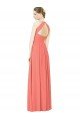 Cheapest Open Back Shirred Halter Chiffon Bridesmaid Dress UK