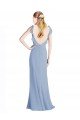 Cheapest Fluted Chiffon Wrap Bridesmaid Dress with Ruffles V-Neck UK
