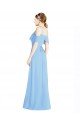 Cheapest Halter Frill Cold Shoulder A-Line Chiffon Bridesmaid Dress UK