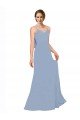 Cheapest Cowl Back Long Chiffon Slip Bridesmaid Dress with Straps UK