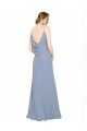 Cheapest Cowl Back Long Chiffon Slip Bridesmaid Dress with Straps UK