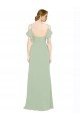 Cheapest Split Cold Shoulder Draped A-Line Chiffon Bridesmaid Dress UK