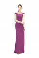 Cheapest Full Length Long Chiffon Bridesmaid Dress with Boat Neck UK