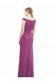 Cheapest Full Length Long Chiffon Bridesmaid Dress with Boat Neck UK