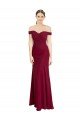 Cheapest Off the Shoulder Long Chiffon Bridesmaid Dress / Prom Dress with Pleats UK